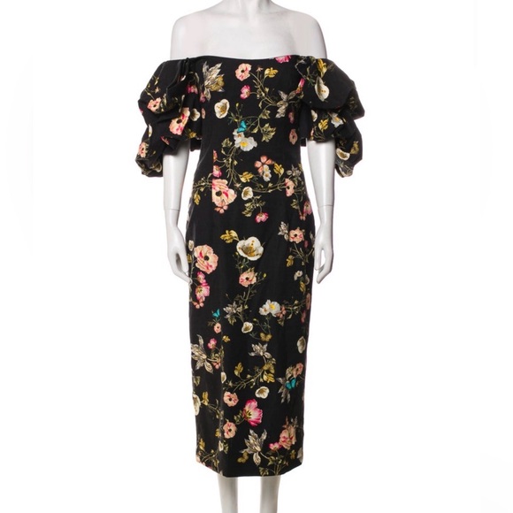 Monique Lhuillier Floral Black Dress - Size 6 Monique Lhuillier Floral Black Dress - Size 6